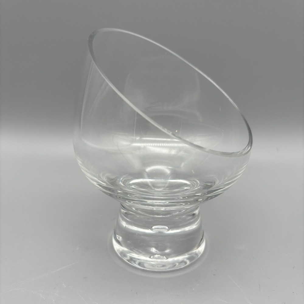 Tilted Kosta Boda Sweden Pippa Controlled BUBBLE Slanted 5.5"Whiskey Glass As Is